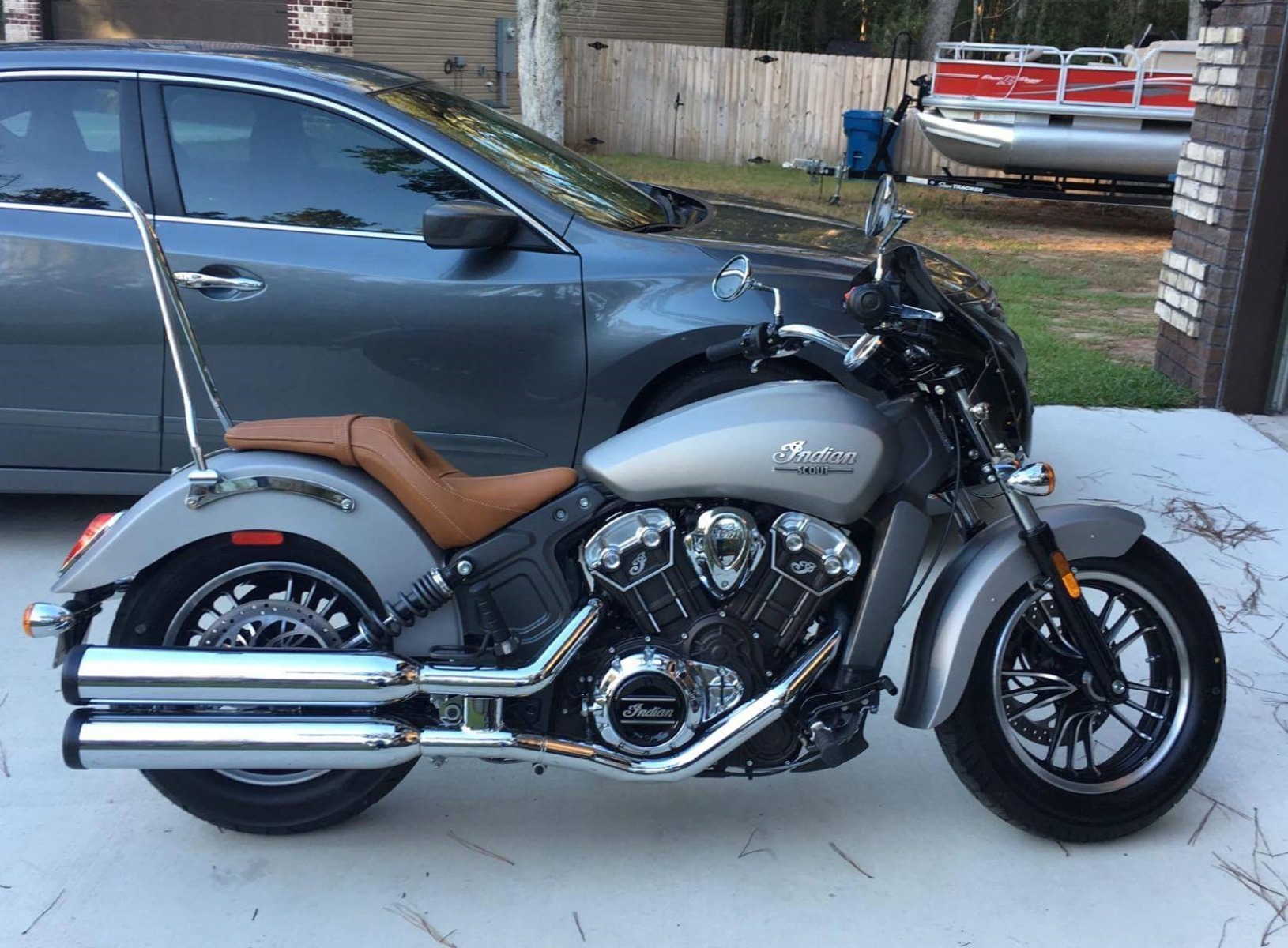 2017 Indian Scout with Ginz Choppers Scorpion Hardcore sissy bar