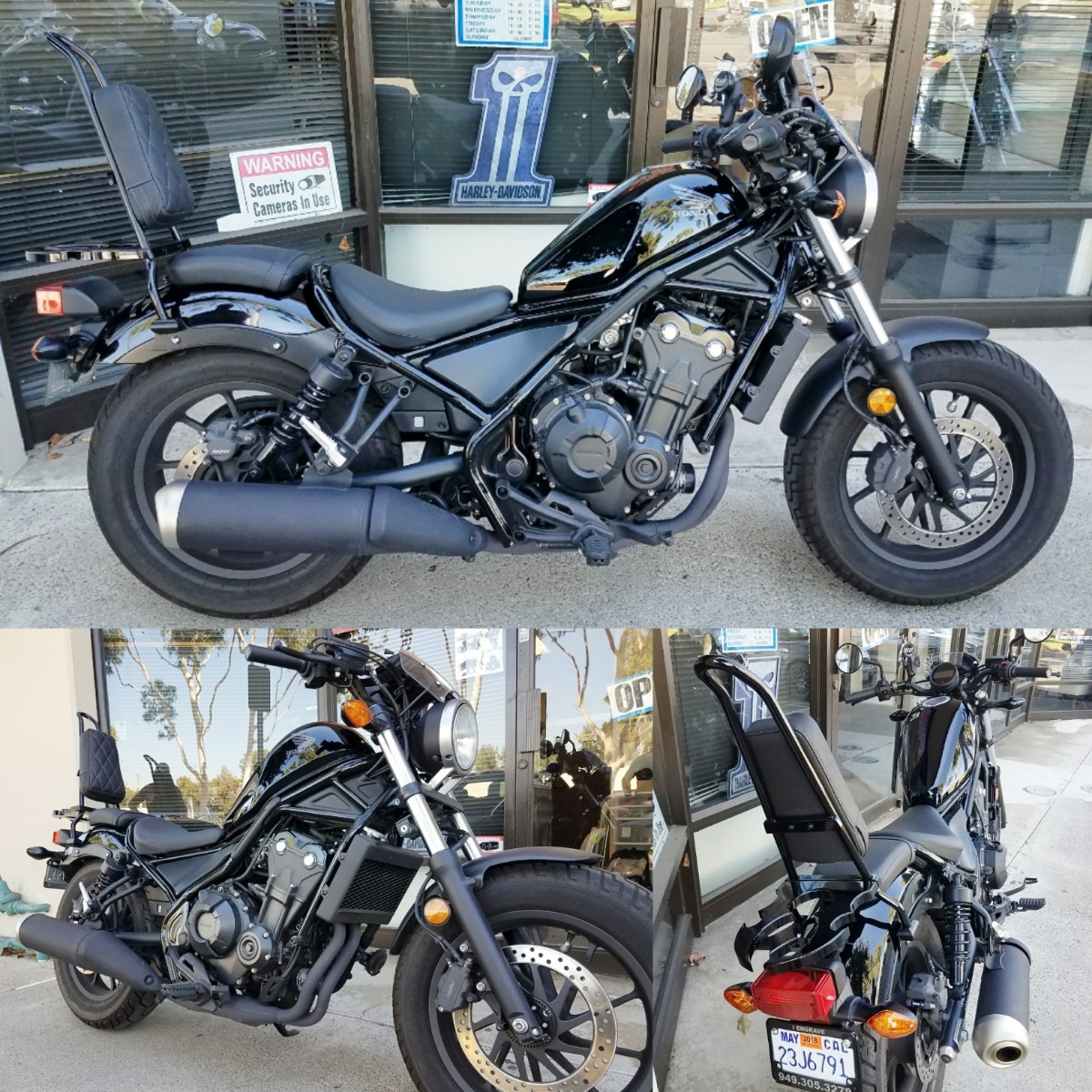 2017 Honda Rebel with Ginz Choppers sissy bar